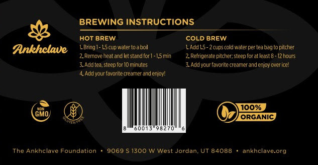 Back of Dream Weaver by Ankhclave containing brewing instructions.