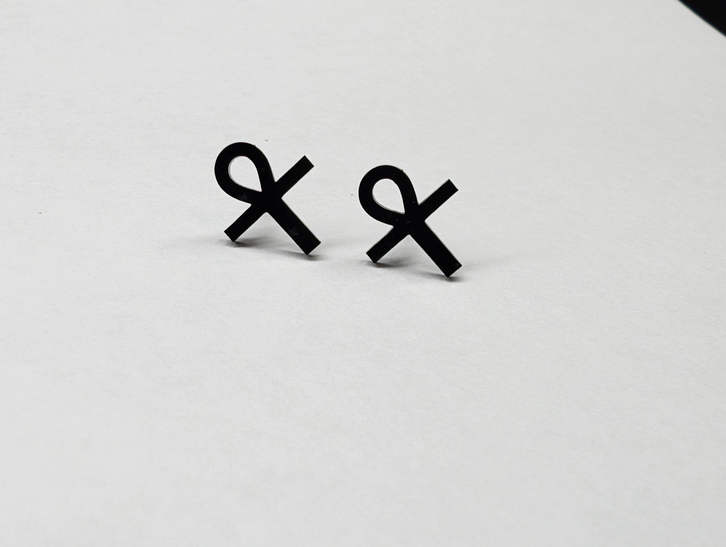Ankh Earrings - Stainless Steel - Gold, Black, Silver
