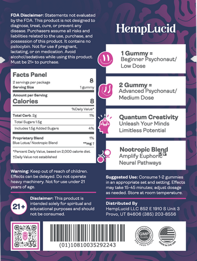 Trips Blue Lotus Nootropic Gummies - Berry Blast Off