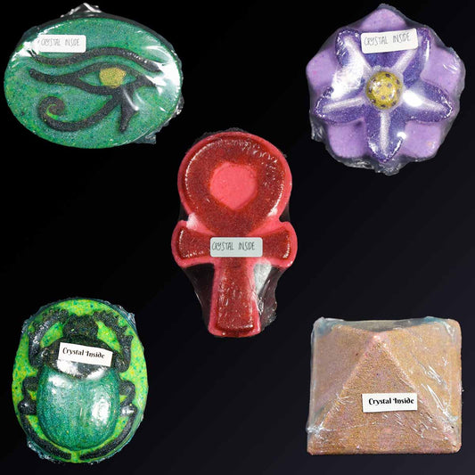 Egyptian Blue Lotus Infused Bath Bombs + Crystal