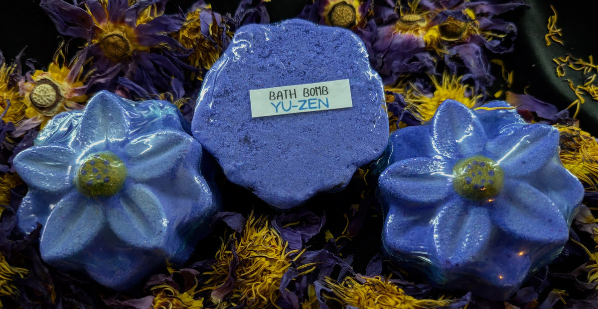 Egyptian Blue Lotus Infused Bath Bombs + Crystal