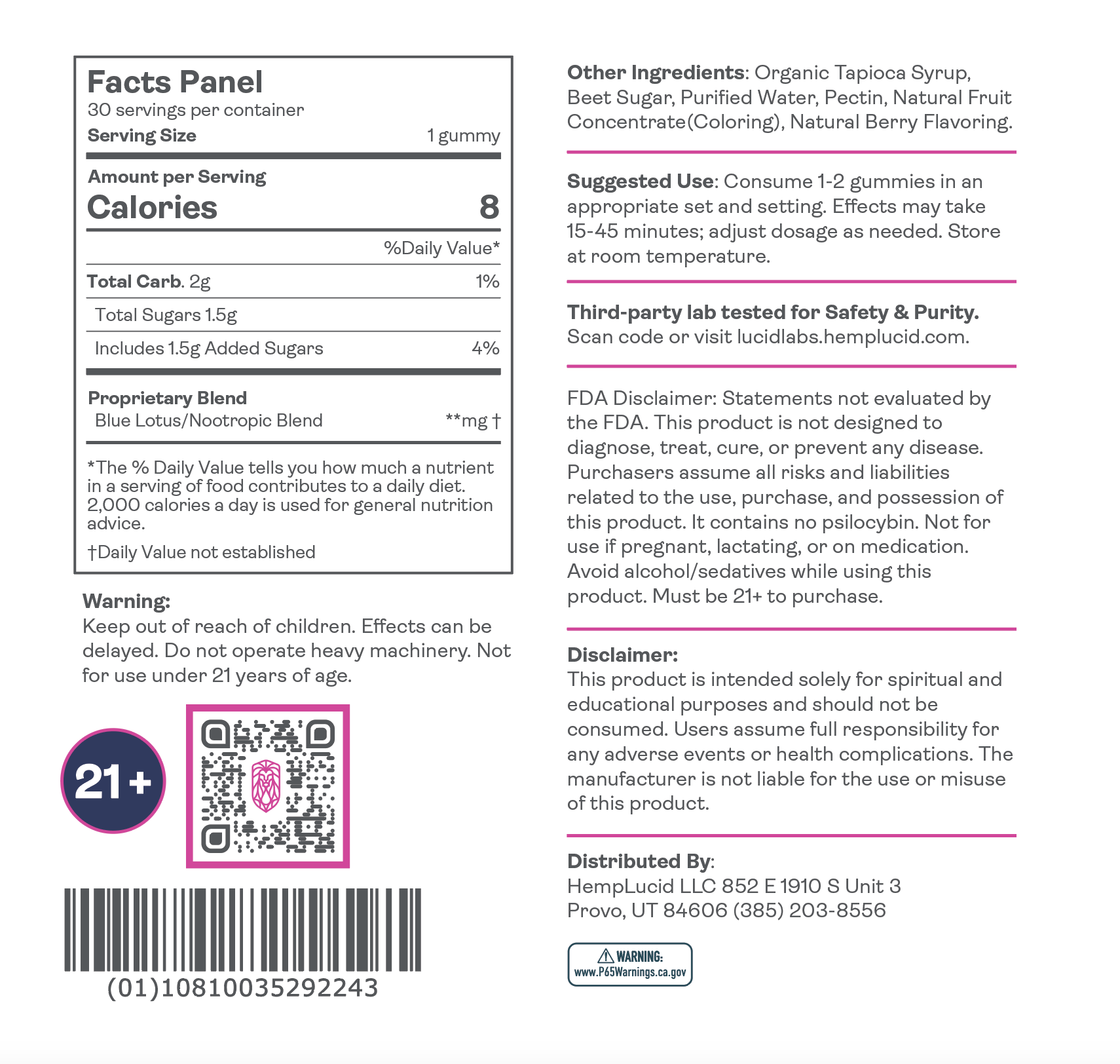 Trips - Blue Lotus Nootropic Gummies - Berry Blast Off - Image 3