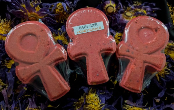 Egyptian Blue Lotus Infused Bath Bombs + Crystal - Pyramid, Scarab, Ankh, Lotus Flower, Eye of Ra