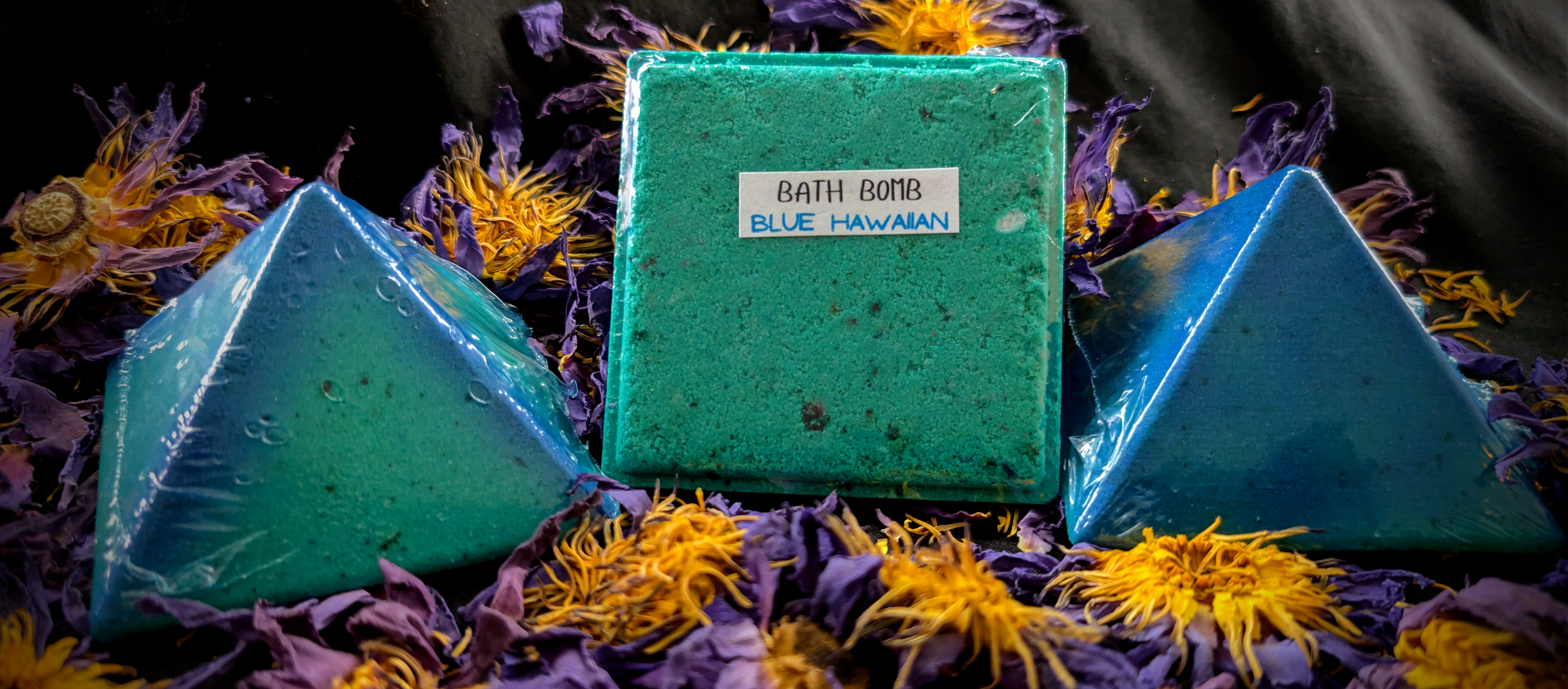 Egyptian Blue Lotus Infused Bath Bombs + Crystal - Pyramid, Scarab, Ankh, Lotus Flower, Eye of Ra - Image 6